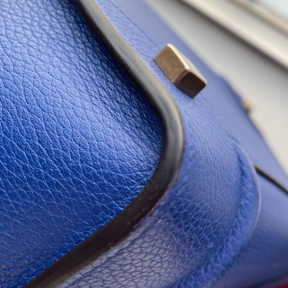 Celine Mini Luggage Blue Drummed Leather GHW - Picture 15 of 16